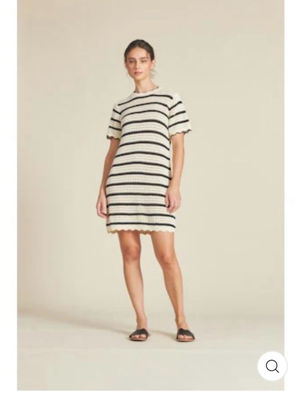 Trovata Birds of Paradise Mer Knit Dress Antique White/Black Size M